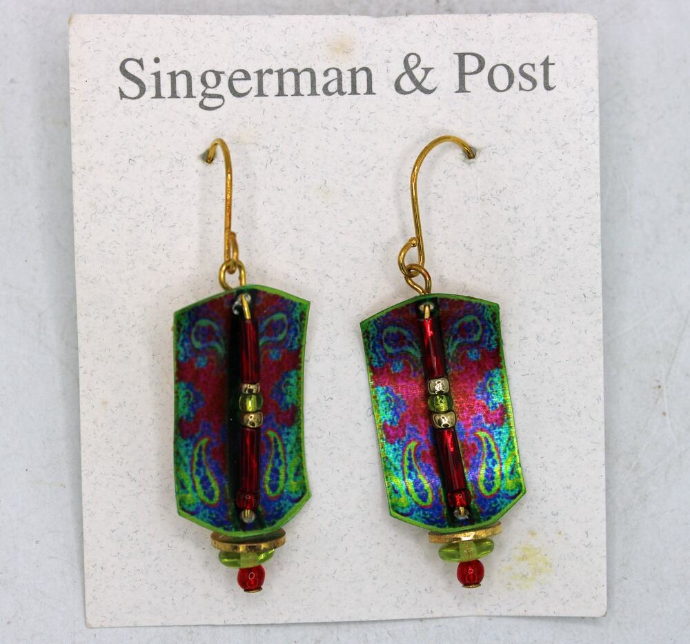 NOS Singerman & Post Paisley Earrings A80